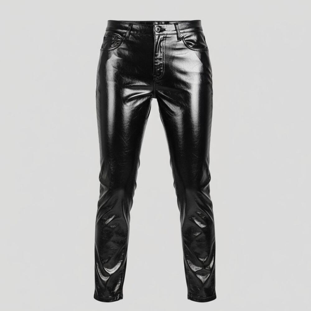 Commando Pants High Rise Faux‎ Leather Womens Medium Black Patent SLG72